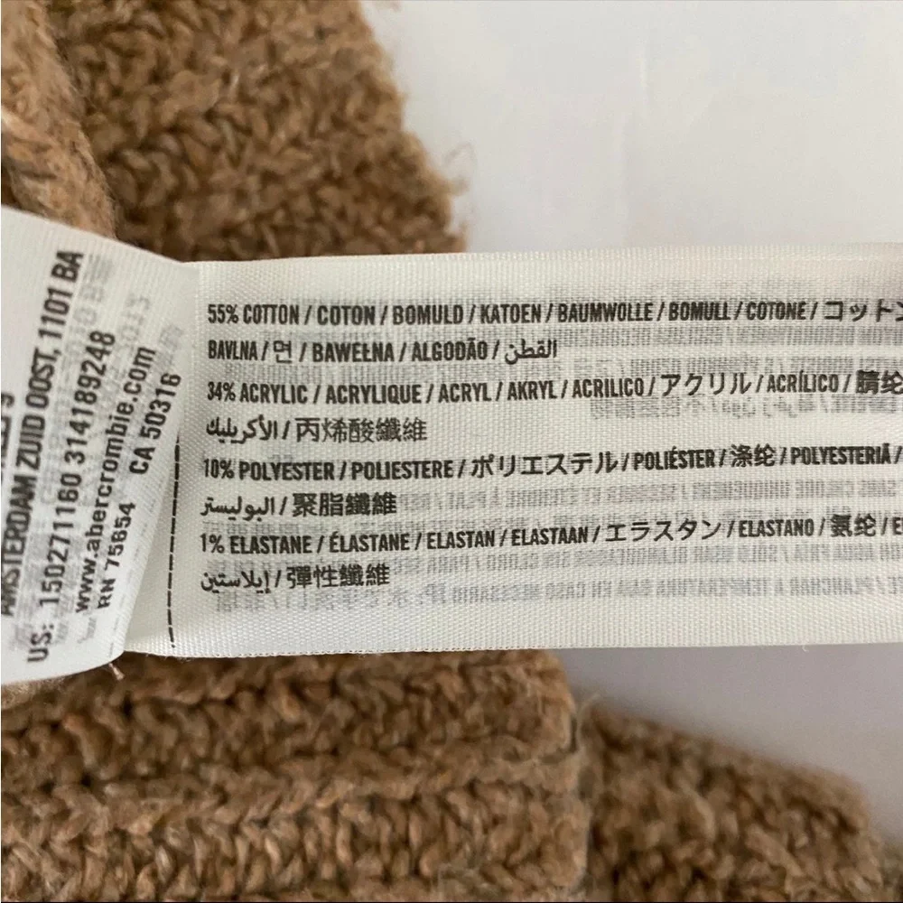 Abercrombie & Fitch Womens Knit Open Front Cardigan Sweater Camel Size M - Picture 6 of 9